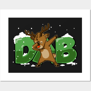 Dab Reindeer Shirt Christmas Dab Rudolph Reindeer TShirt Posters and Art